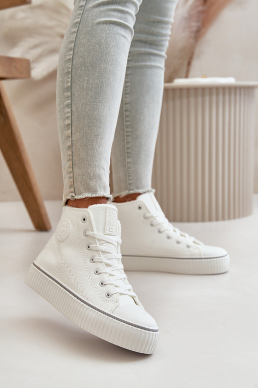 Women's Insulated Sneakers Made Of Eco Leather Big Star OO274788 White Women's Insulated Sneakers Made Of Eco Leather Big Star OO274788 White