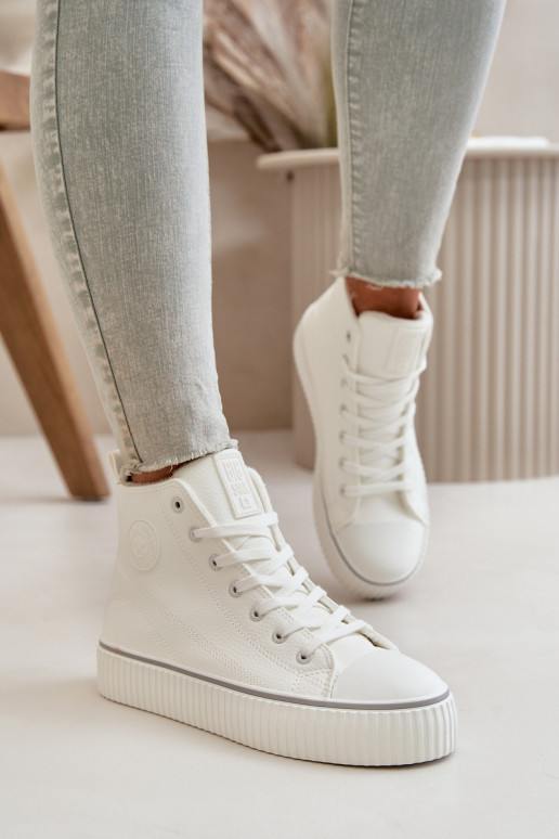 Women's Insulated Sneakers Made Of Eco Leather Big Star OO274788 White Women's Insulated Sneakers Made Of Eco Leather Big Star OO274788 White