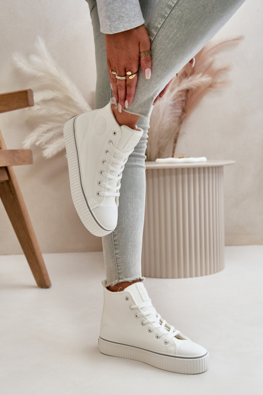 Women's Insulated Sneakers Made Of Eco Leather Big Star OO274788 White Women's Insulated Sneakers Made Of Eco Leather Big Star OO274788 White