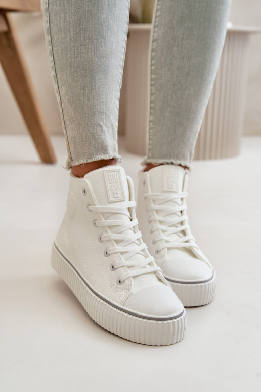 Women's Insulated Sneakers Made Of Eco Leather Big Star OO274788 White Women's Insulated Sneakers Made Of Eco Leather Big Star OO274788 White