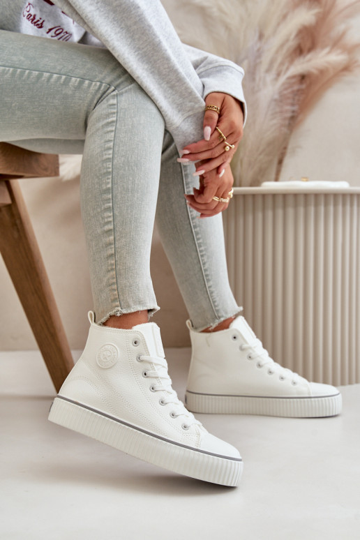 Women's Insulated Sneakers Made Of Eco Leather Big Star OO274788 White Women's Insulated Sneakers Made Of Eco Leather Big Star OO274788 White