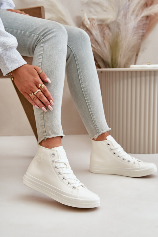 Women's Insulated Sneakers From Eco Leather White Big Star OO274932