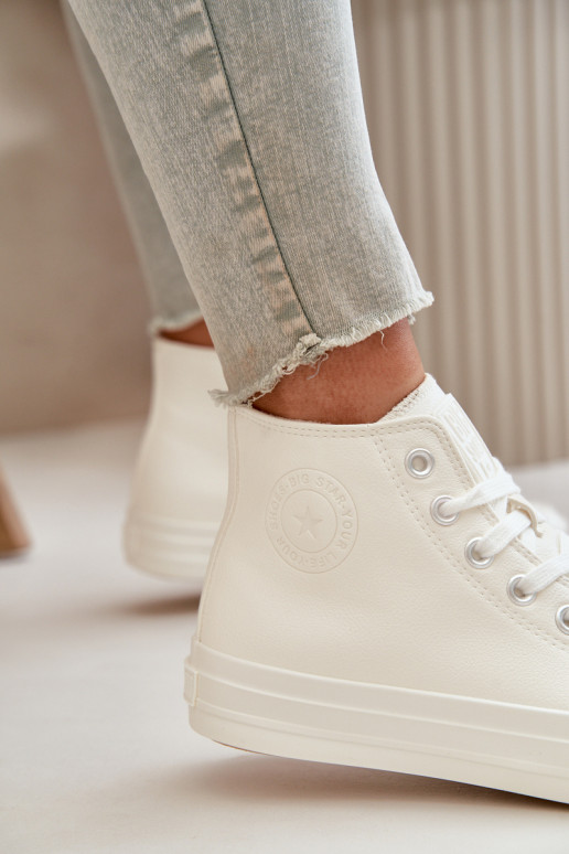 Women's Insulated Sneakers From Eco Leather White Big Star OO274932