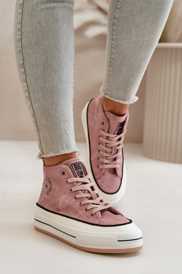 Warm Women's Platform Sneakers Eco Leather Big Star OO274068 Pink 2