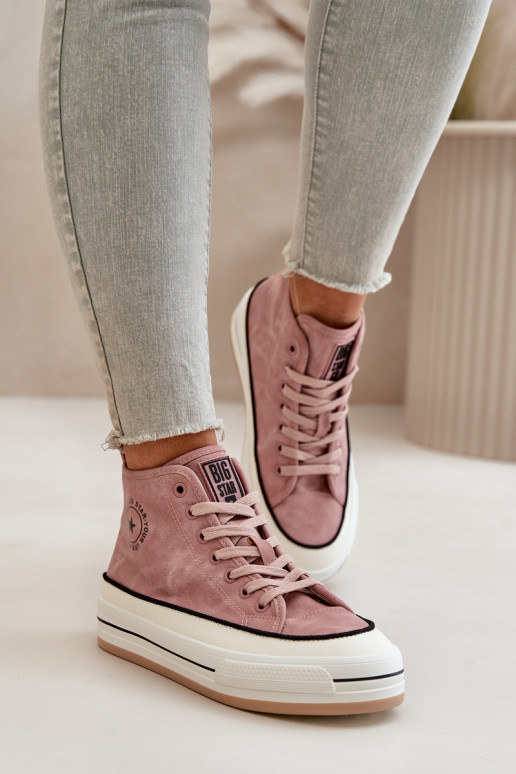 Warm Women's Platform Sneakers Eco Leather Big Star OO274068 Pink Warm Women's Platform Sneakers Eco Leather Big Star OO274068 Pink