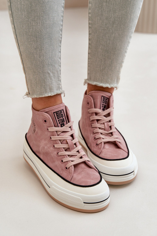 Warm Women's Platform Sneakers Eco Leather Big Star OO274068 Pink Warm Women's Platform Sneakers Eco Leather Big Star OO274068 Pink