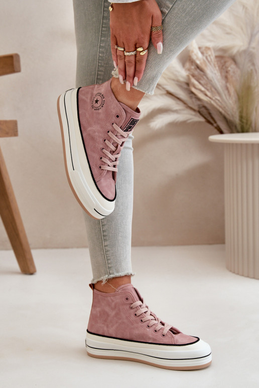 Warm Women's Platform Sneakers Eco Leather Big Star OO274068 Pink Warm Women's Platform Sneakers Eco Leather Big Star OO274068 Pink