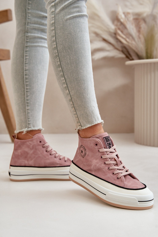Warm Women's Platform Sneakers Eco Leather Big Star OO274068 Pink Warm Women's Platform Sneakers Eco Leather Big Star OO274068 Pink