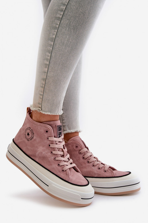 Warm Women's Platform Sneakers Eco Leather Big Star OO274068 Pink Warm Women's Platform Sneakers Eco Leather Big Star OO274068 Pink