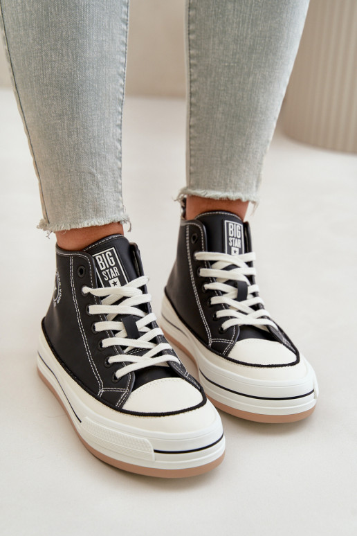 Insulated Women's Sneakers On Platform Eco Leather Big Star OO274062 Black Insulated Women's Sneakers On Platform Eco Leather Big Star OO274062 Black