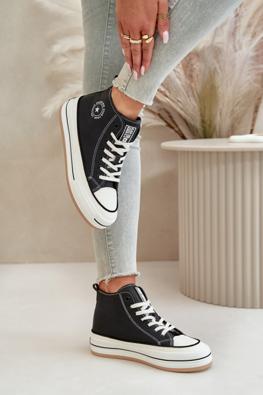 Insulated Women's Sneakers On Platform Eco Leather Big Star OO274062 Black Insulated Women's Sneakers On Platform Eco Leather Big Star OO274062 Black