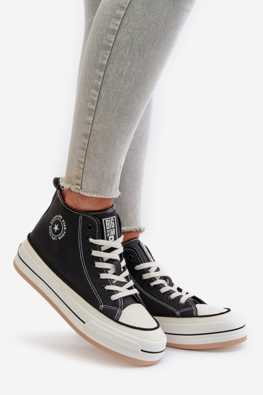 Insulated Women's Sneakers On Platform Eco Leather Big Star OO274062 Black Insulated Women's Sneakers On Platform Eco Leather Big Star OO274062 Black