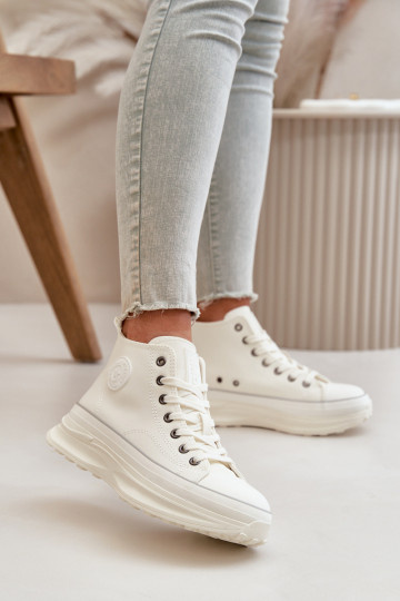 Women's Platform Sneakers Eco Leather Big Star OO274064 White 2
