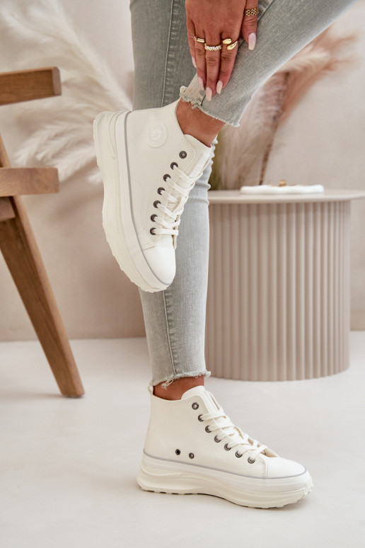 Women's Platform Sneakers Eco Leather Big Star OO274064 White