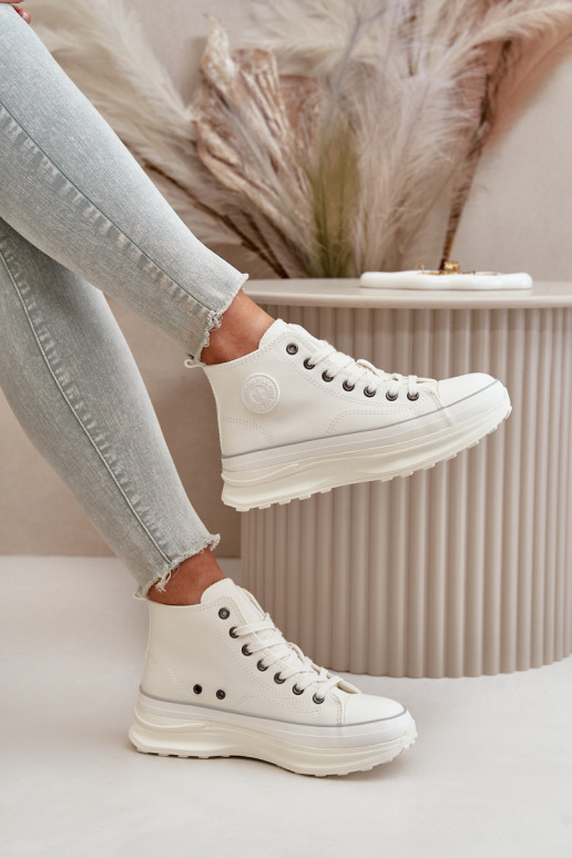 Women's Platform Sneakers Eco Leather Big Star OO274064 White