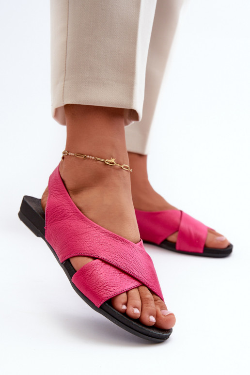 Women's Leather Sandals Fuchsia Women's Leather Sandals Fuchsia