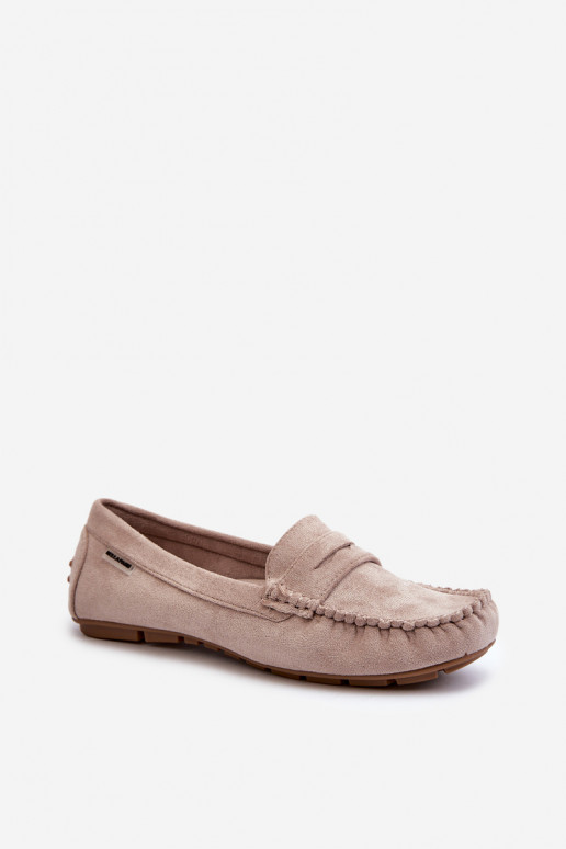 Women's Beige Faux Suede Loafers... Women's Beige Faux Suede Loafers...