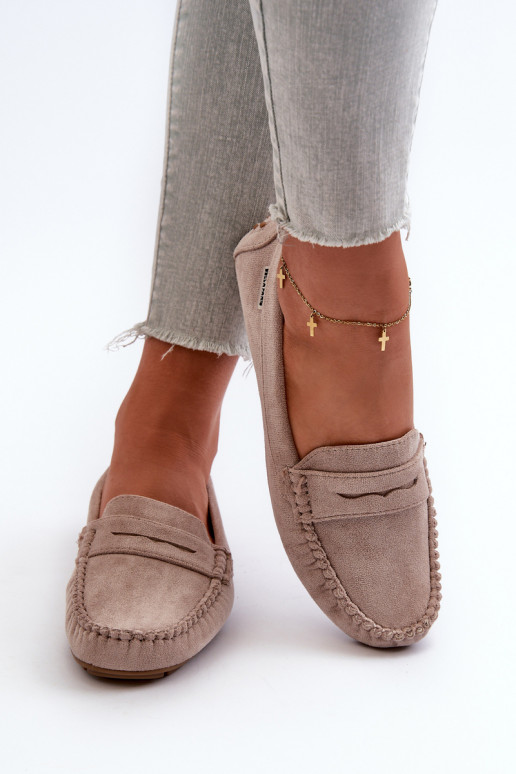 Women's Beige Faux Suede Loafers... Women's Beige Faux Suede Loafers...