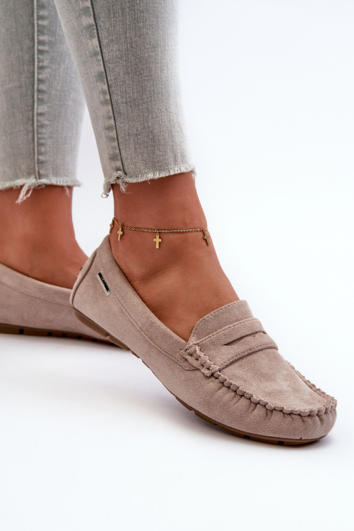 Women's Beige Faux Suede Loafers... Women's Beige Faux Suede Loafers...