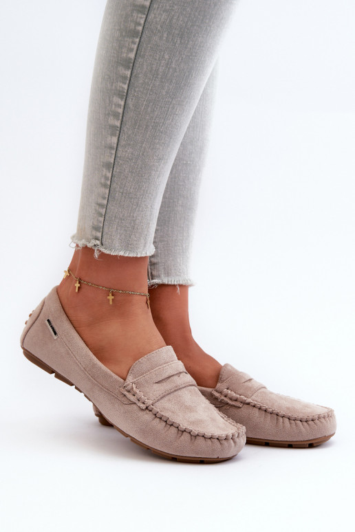 Women's Beige Faux Suede Loafers... Women's Beige Faux Suede Loafers...