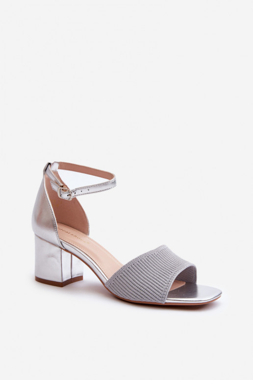 Women's Sandals with Silver Stiletto...