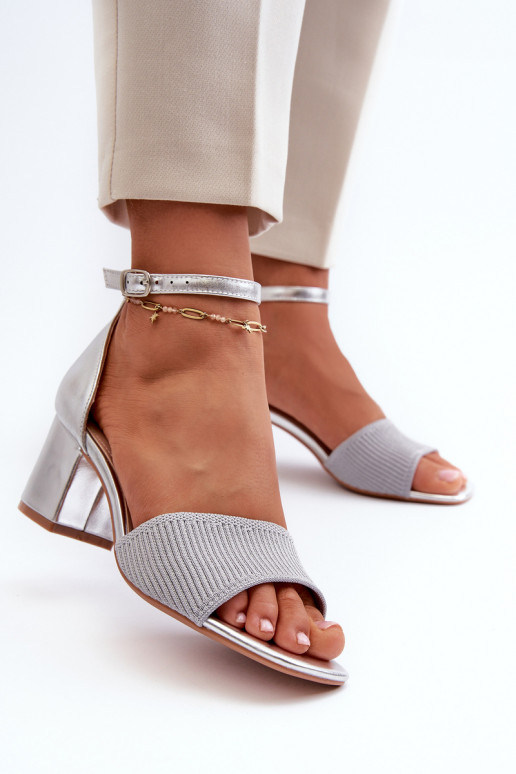 Women's Sandals with Silver Stiletto...