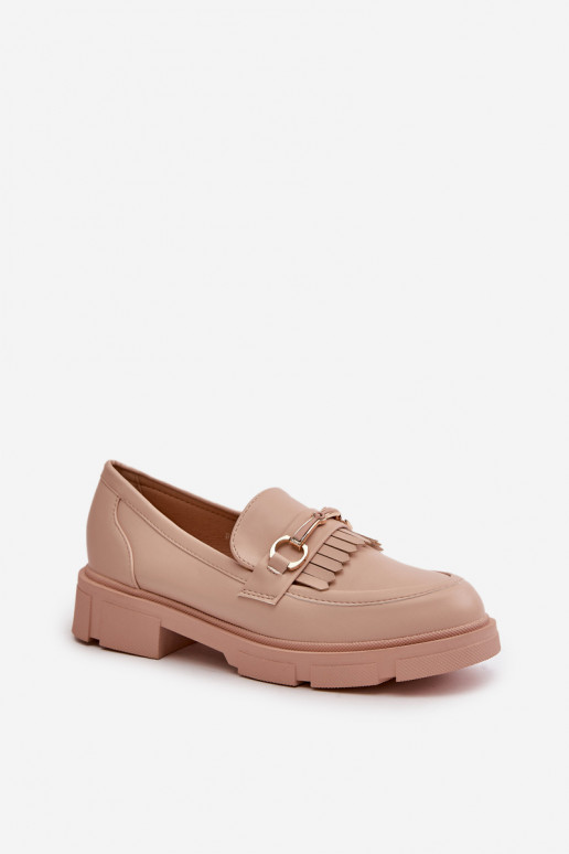 Women's Moccasins With Decoration Eco Leather Beige Tialorae Women's Moccasins With Decoration Eco Leather Beige Tialorae