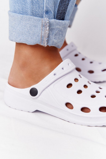 Women's White Foam Flip Flops EVA Dots 2