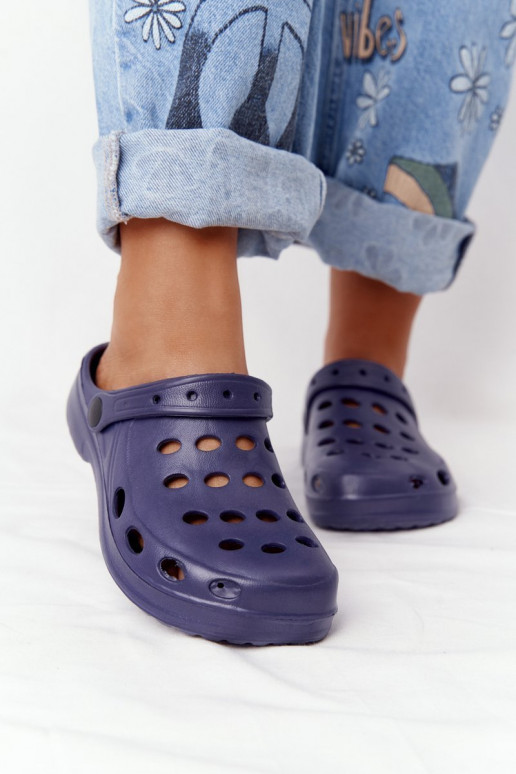 Women's Slides Foam Navy Blue Crocs EVA