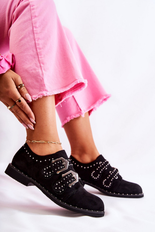 Women's Brogues With Buckles Lu Boo Black