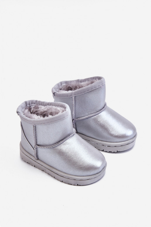 Warm Children's Snow Boots With Fur Silver Scooby