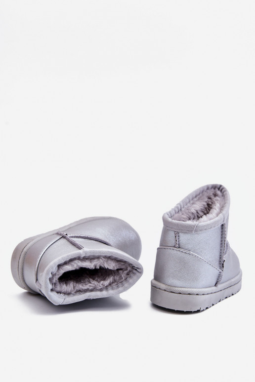 Warm Children's Snow Boots With Fur Silver Scooby