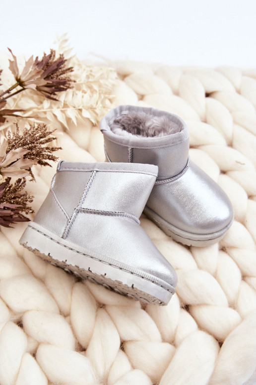 Warm Children's Snow Boots With Fur Silver Scooby