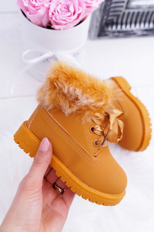 Children's Boots Fleece-lined Trappers Camel Tesoro Children's Boots Fleece-lined Trappers Camel Tesoro