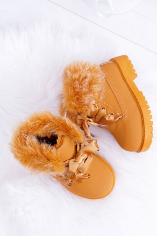 Children's Boots Fleece-lined Trappers Camel Tesoro Children's Boots Fleece-lined Trappers Camel Tesoro