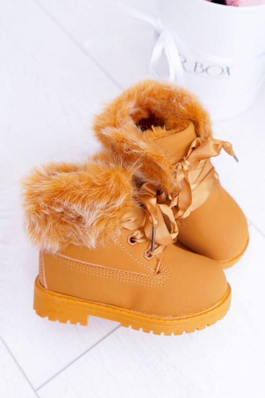 Children's Boots Fleece-lined Trappers Camel Tesoro Children's Boots Fleece-lined Trappers Camel Tesoro