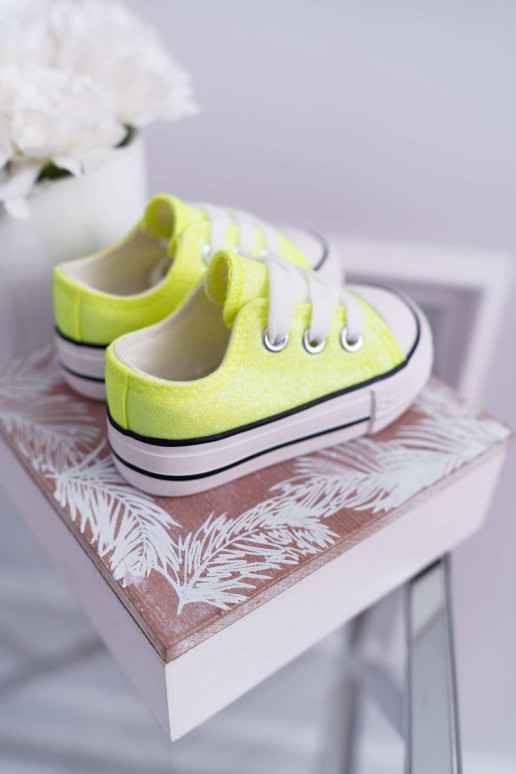 Kids' Glitter Sneakers Lime Misty Kids' Glitter Sneakers Lime Misty