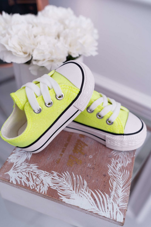 Kids' Glitter Sneakers Lime Misty Kids' Glitter Sneakers Lime Misty