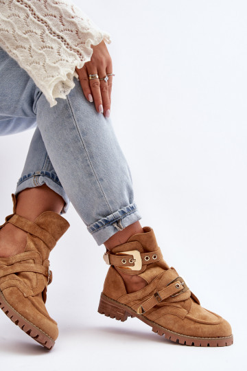 Lu Boo Suede Cutout Boots Camel Rock Girl 2