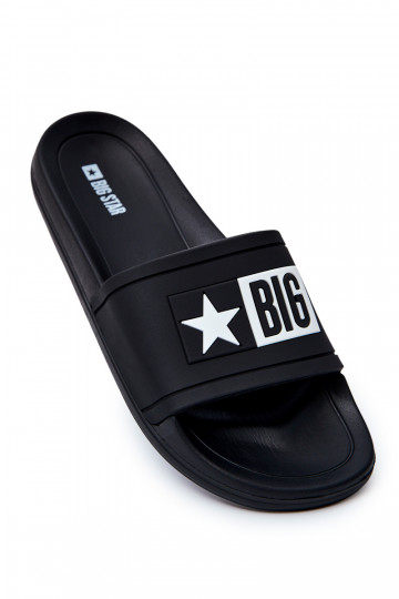 Men's Big Star Rubber Flip Flops Black DD174699