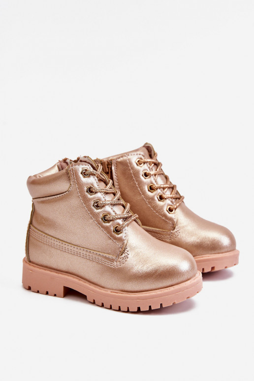 Children's Trappers Boots Warmed Pink Gold Dexter Children's Trappers Boots Warmed Pink Gold Dexter