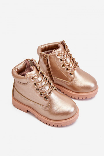 Children's Trappers Boots Warmed Pink Gold Dexter 2