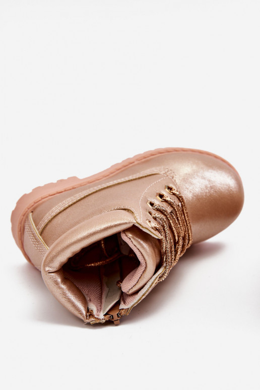 Children's Trappers Boots Warmed Pink Gold Dexter Children's Trappers Boots Warmed Pink Gold Dexter