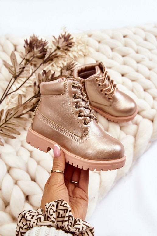 Children's Trappers Boots Warmed Pink Gold Dexter Children's Trappers Boots Warmed Pink Gold Dexter