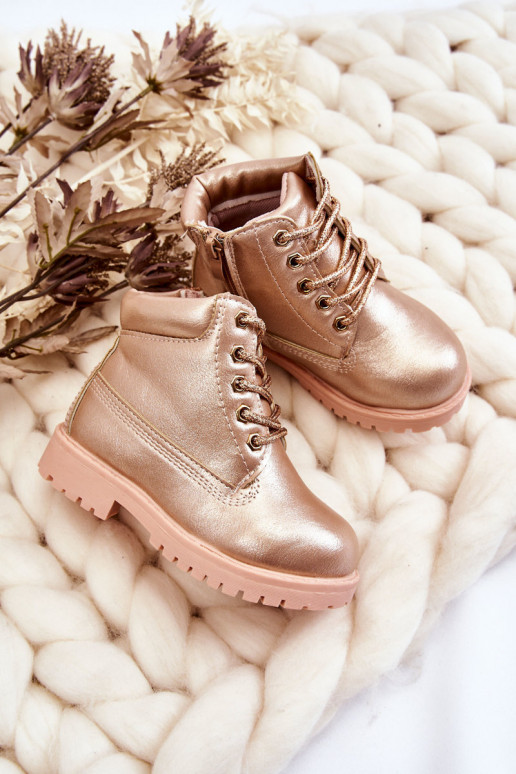 Children's Trappers Boots Warmed Pink Gold Dexter Children's Trappers Boots Warmed Pink Gold Dexter