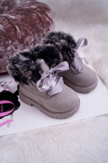 Children's Boots Insulated With Fur Grey Tesoro 2