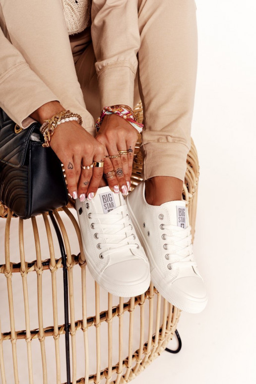 Women's Leather Sneakers Big Star White V274869 Women's Leather Sneakers Big Star White V274869