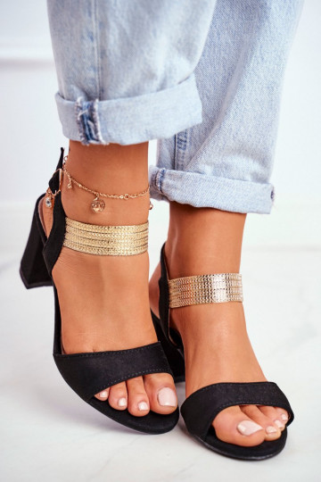Women's Stiletto Sandals Suede Black Enjoy 2