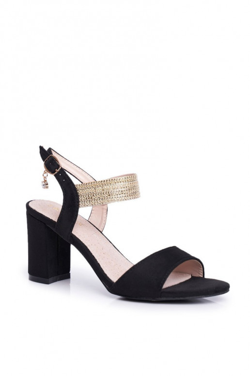 Women's Stiletto Sandals Suede Black Enjoy Women's Stiletto Sandals Suede Black Enjoy