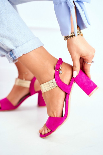 Women's Stiletto Sandals Suede Fuchsia Enjoy 2